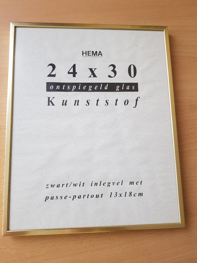 Hema fotolijst goudkleurig (24 bij 30), Ophalen, Zo goed als nieuw, Wissellijst, Goud