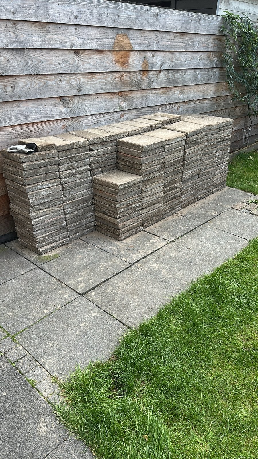 Stoeptegels 30x30 229 stuks, Ophalen, Gebruikt, 10 m² of meer, Beton