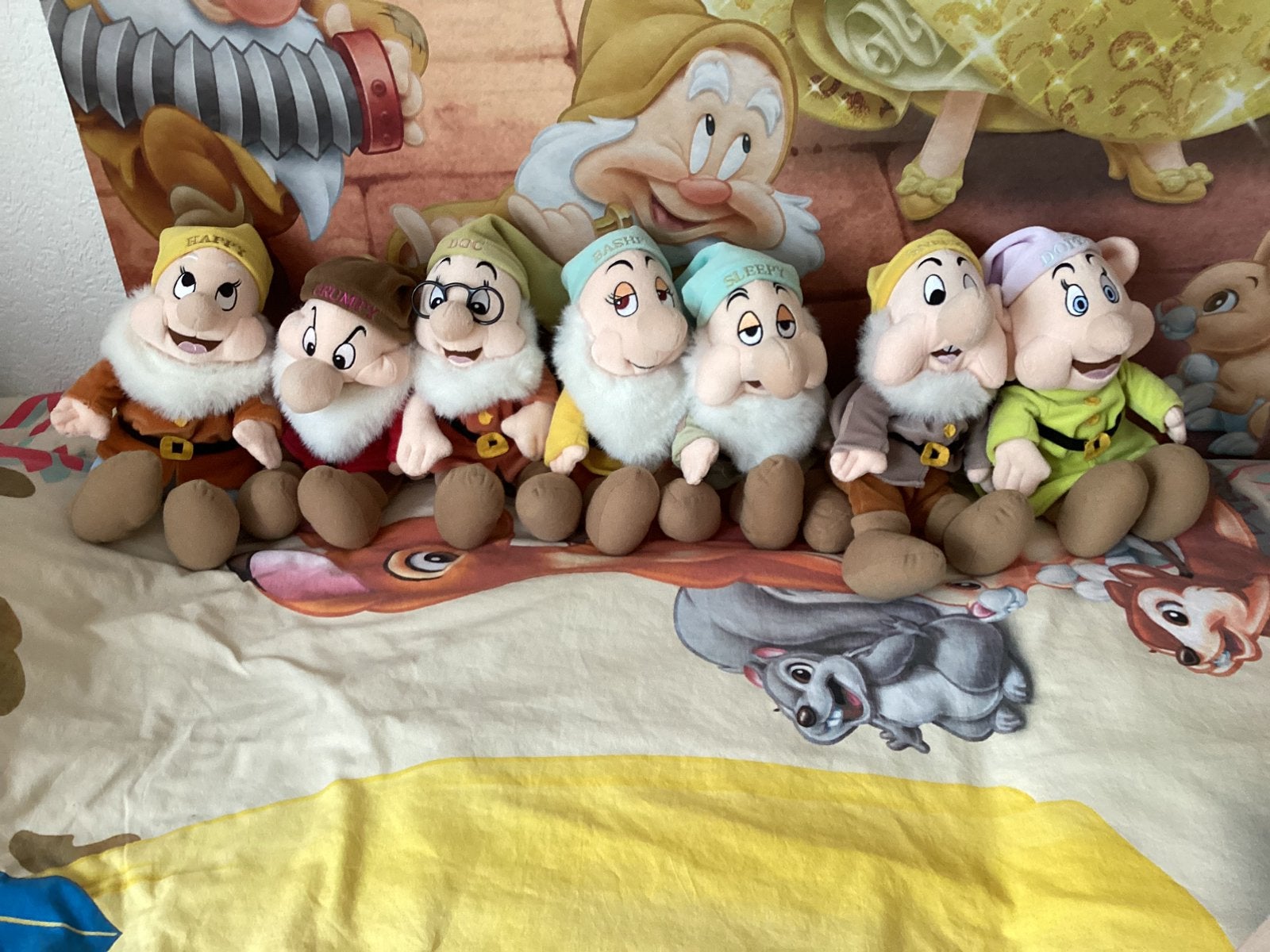 Disney 7 dwergen  knuffels, Ophalen of Verzenden, Overige figuren, Zo goed als nieuw, Knuffel