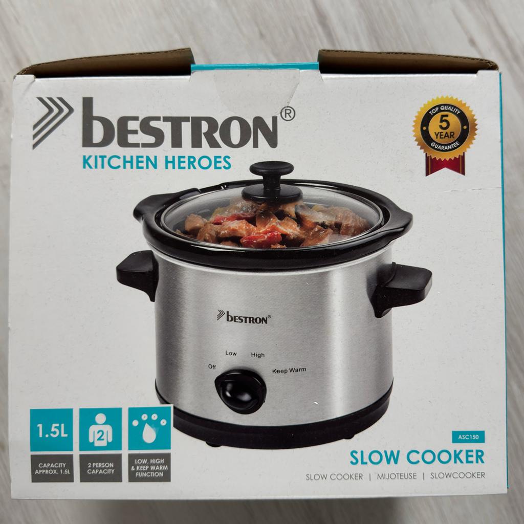 Bestron Slowcooker 1.5L - Ideaal voor 2 personen, Witgoed en Apparatuur, Slowcookers, Ophalen of Verzenden, Nieuw