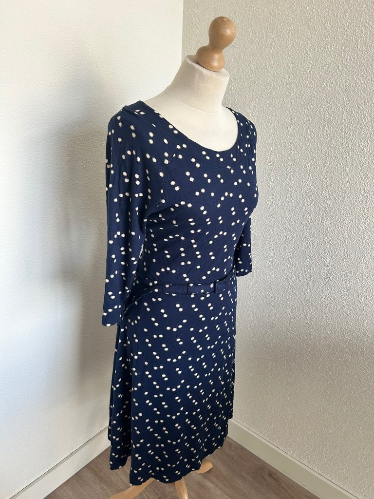 King Louie maat XL blauwe sterren jurk swing retro 2306, Blauw, Maat 46/48 (XL) of groter, Ophalen of Verzenden, Zo goed als nieuw