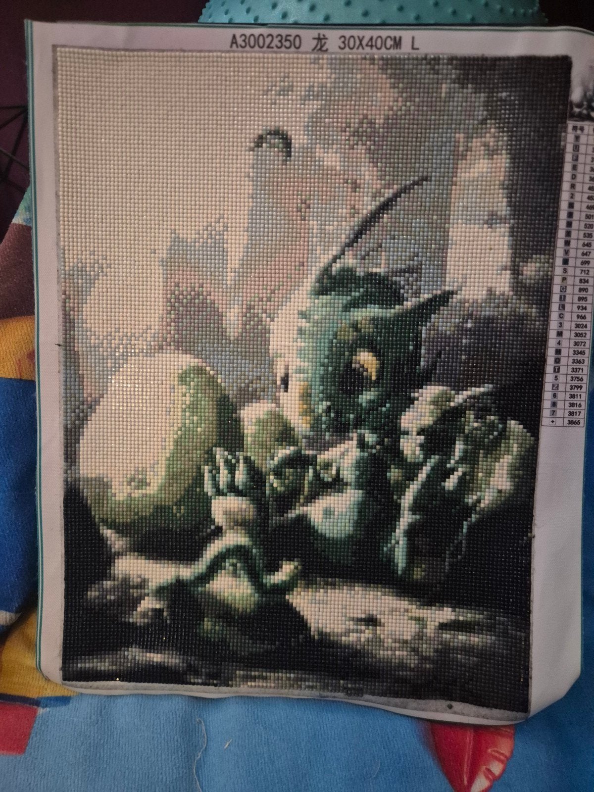 Diamond Painting Draak 30x40cm, Fantasie, Gebruikt, Diamond painting, Meerkleurig