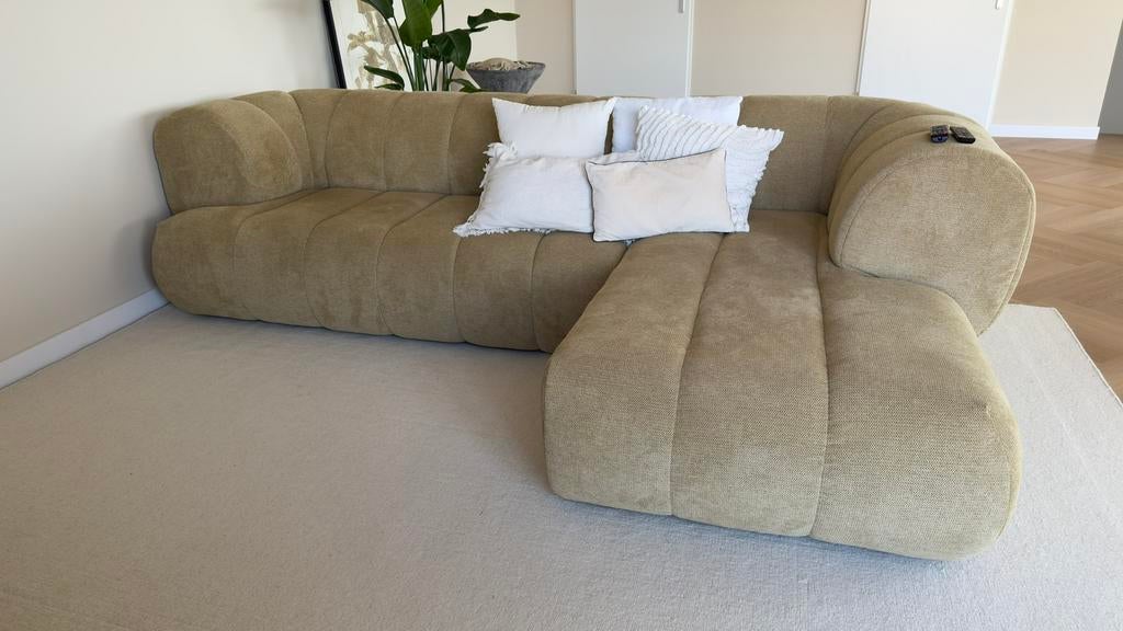 Goossens Weave bank – Beige – 4 maanden oud, Huis en Inrichting, Ophalen, Zo goed als nieuw, Kunststof