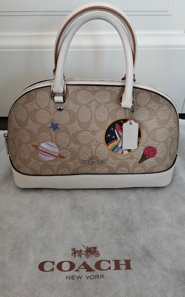 Coach Signature Sierra Satchel Handtas Space Nasa, Ophalen of Verzenden, Zo goed als nieuw, Beige, Handtas