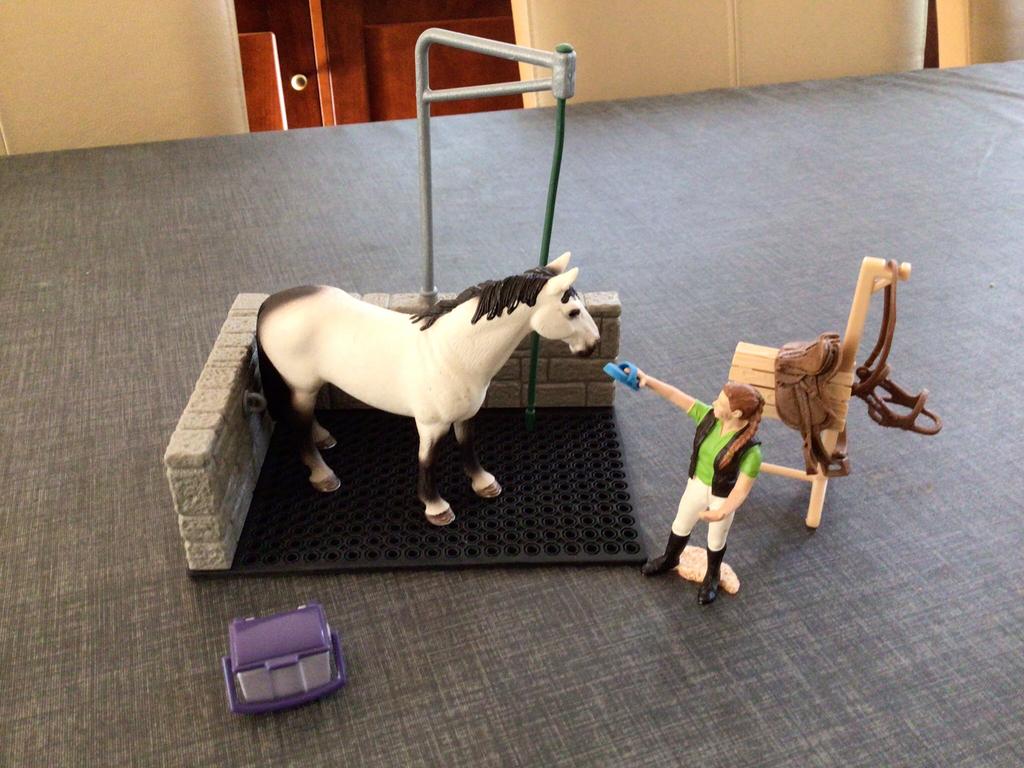 Schleich paarden wasplaats, Kinderen en Baby's, Speelgoed | Overig, Ophalen, Zo goed als nieuw, Jongen of Meisje