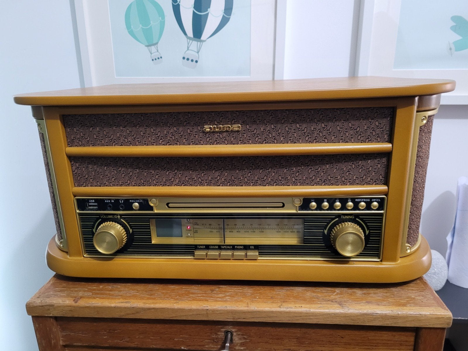 Auna Belle Epoque Stereo: CD, Cassette, USB, LP, Aux-in, Tuner of Radio, MP3-aansluiting, Zo goed als nieuw, Ophalen