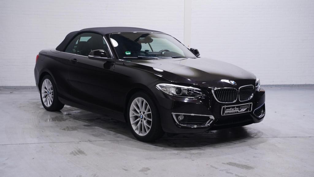 BMW 2-serie Cabrio 218i Luxury Navi Clima Leder Apple Carpla, Auto's, BMW, Gebruikt, 4 stoelen, Leder, Handgeschakeld