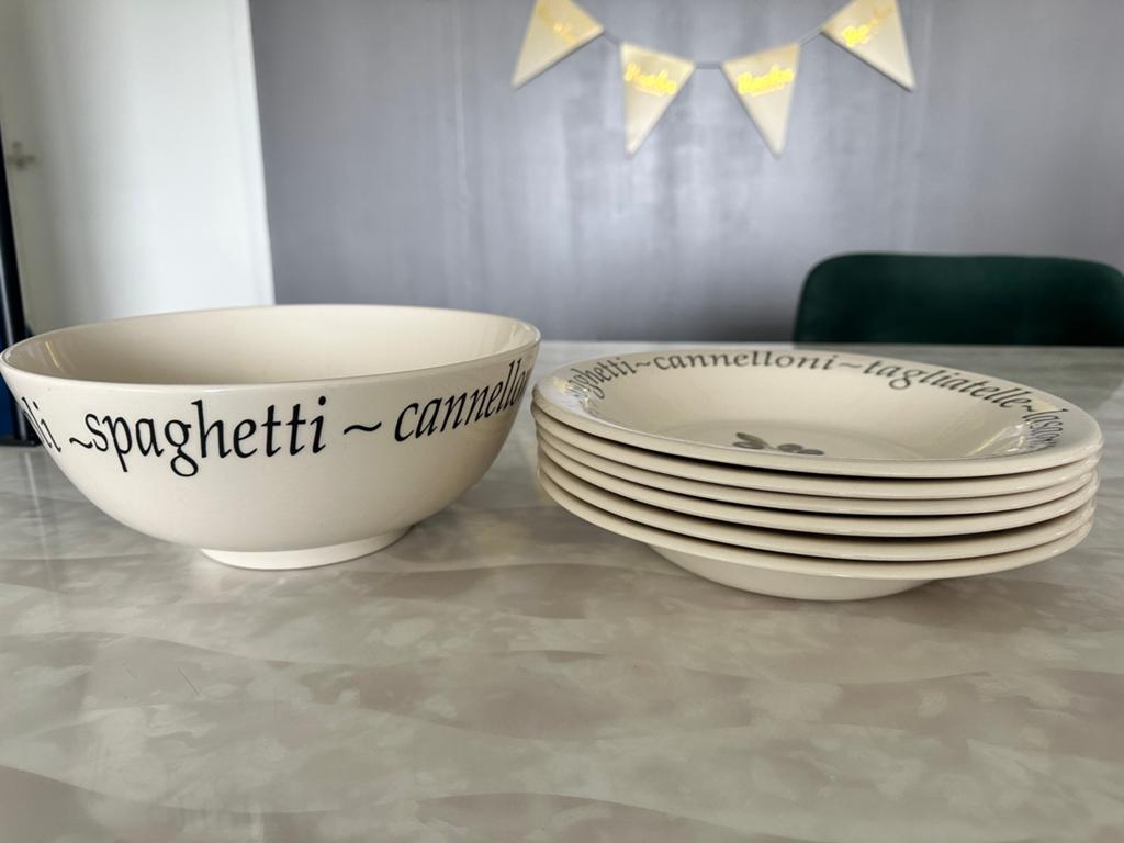 Italiaans pasta servies, Ophalen, Zo goed als nieuw, Bord(en), Overige stijlen