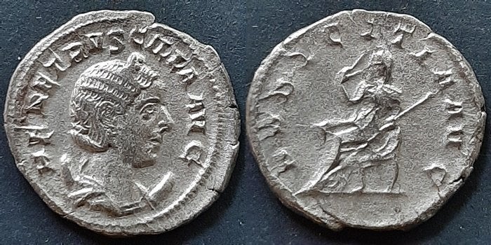 Zilveren dubbele denarius Herrennia Etruscila, Sear 2731, Verzenden, Overige landen, Zilver
