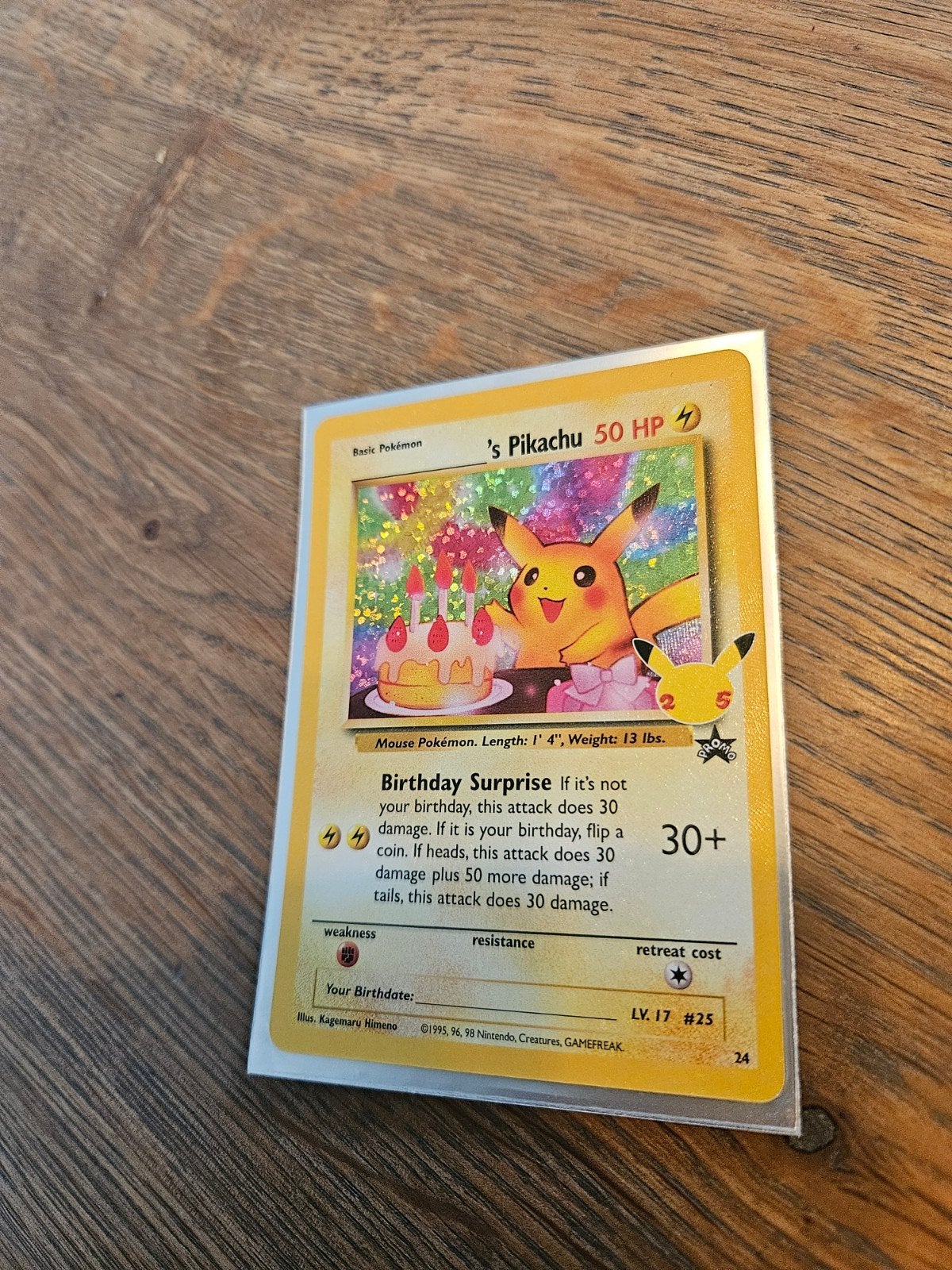 Pokémon Kaart: Birthday Pikachu (promo), Ophalen of Verzenden, Zo goed als nieuw, Losse kaart
