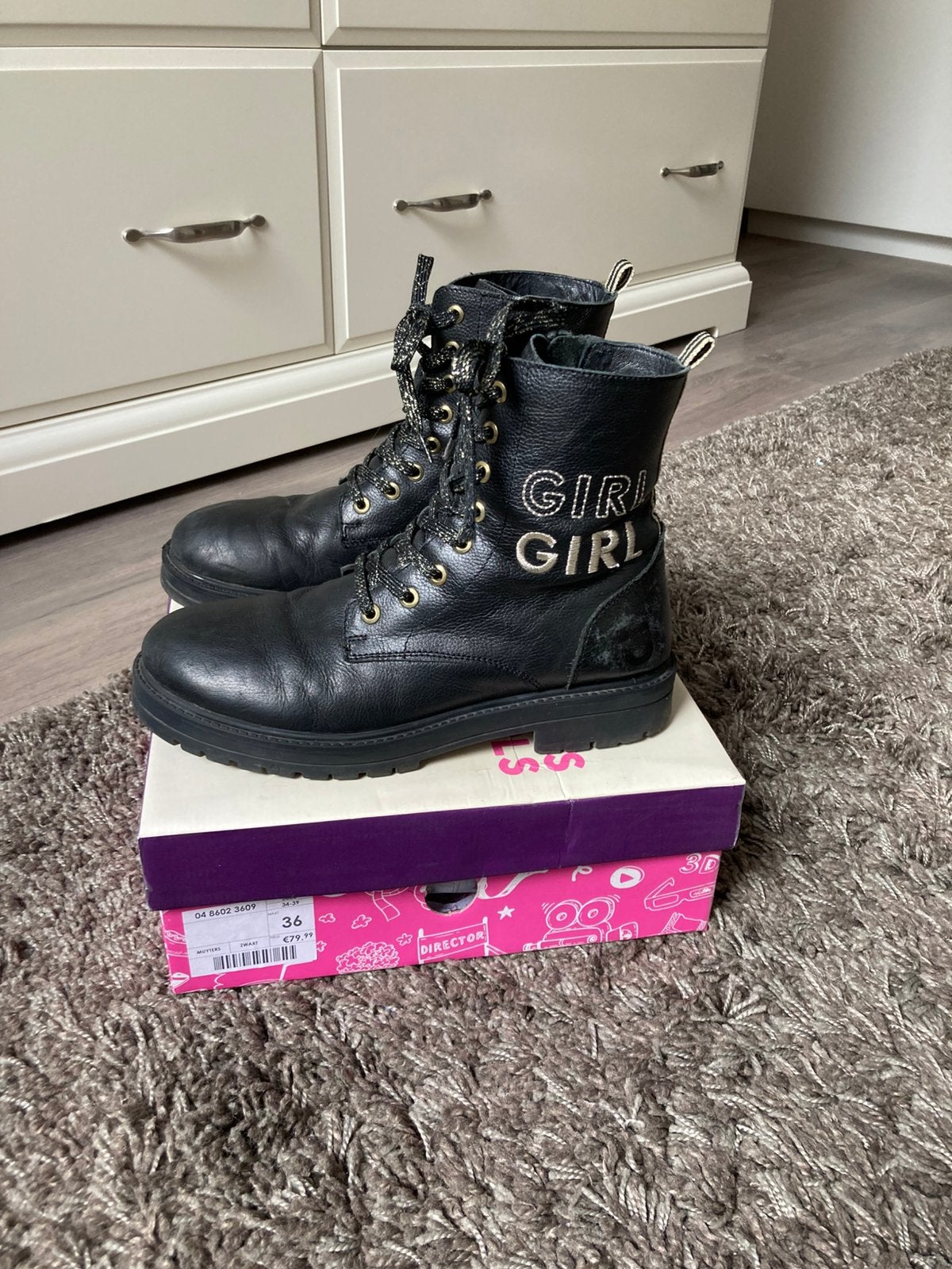Leren boots maat 36, Gebruikt, Meisje, Ophalen of Verzenden, Laarzen