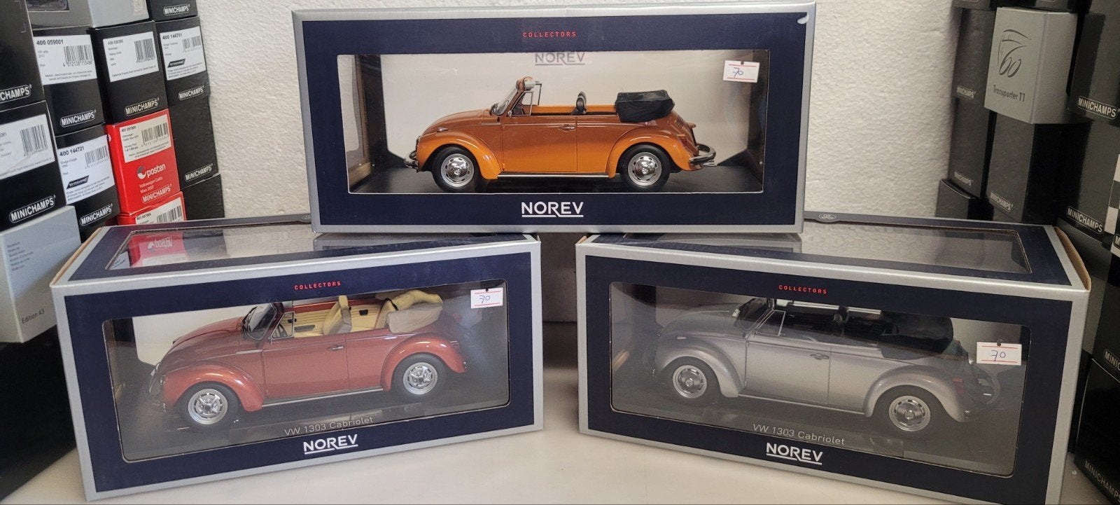 Norev VW kever 1303 cabrio, Ophalen of Verzenden, Zo goed als nieuw, Auto, Norev