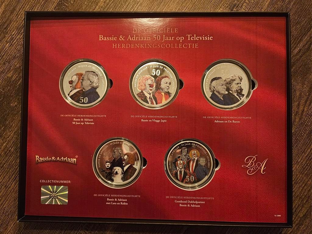 Bassie en Adriaan muntencollectie + certificaten en info map, Postzegels en Munten, Munten | Europa | Euromunten, Ophalen of Verzenden
