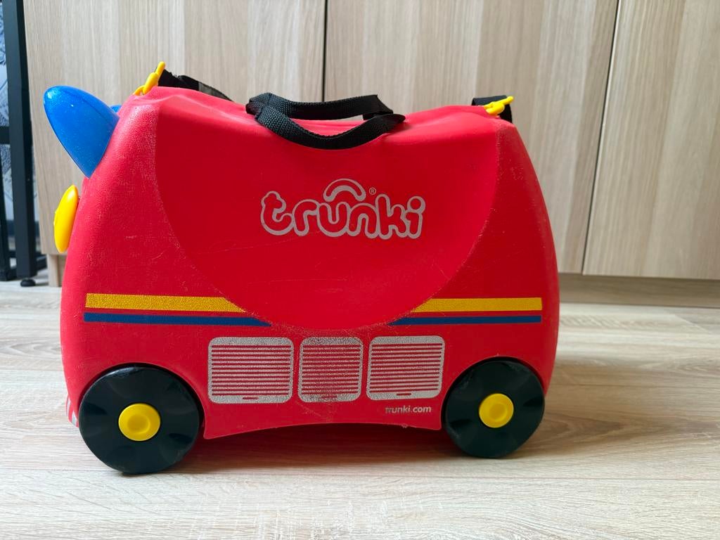 Trunki Kinderkoffer - Brandweerwagen, Wieltjes, 40 tot 60 cm, Gebruikt, 20 tot 30 cm