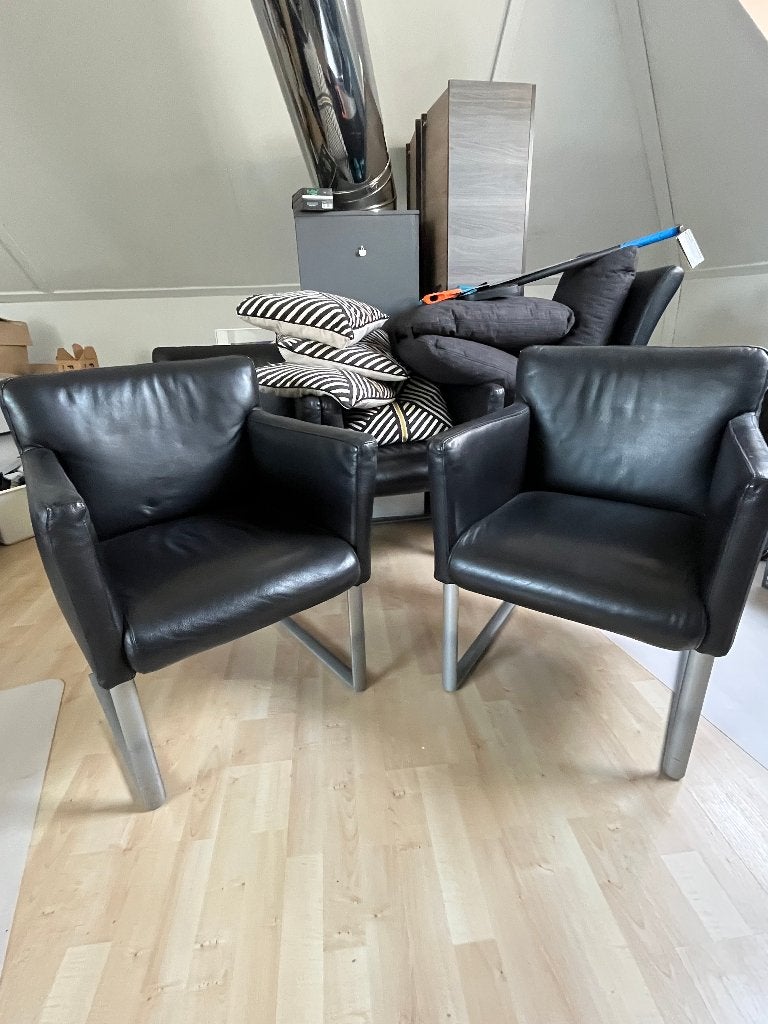 Eetkamerstoelen, Ophalen, Gebruikt, Zwart, Leer