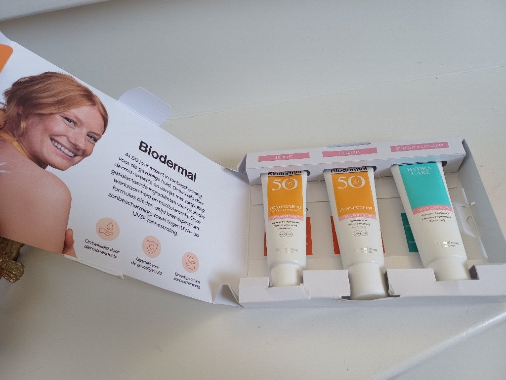 BIODERMAL SUN DOOSJE 3X50ML 50SPF GEZICHT+50SPF LICHAAM+, Ophalen of Verzenden, Nieuw, Zonnebrand of After Sun