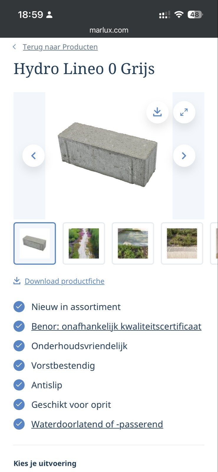 Nieuwe Marlux Hydro Lineo Klinkers Grijs (0 & 22), Ophalen, Klinkers, Nieuw, Minder dan 5 m²