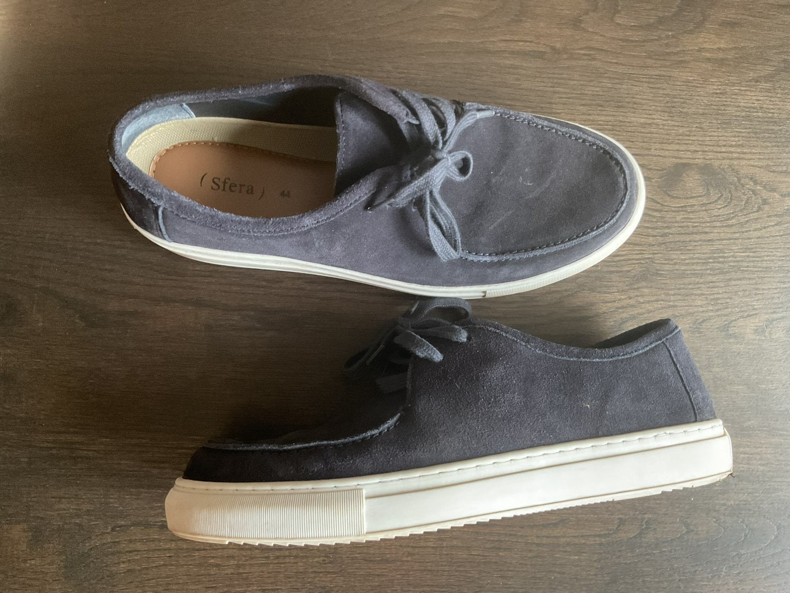 Sfera donkerblauwe suede instappers maat 44 nieuw, Ophalen of Verzenden, Zo goed als nieuw, Blauw, Loafers