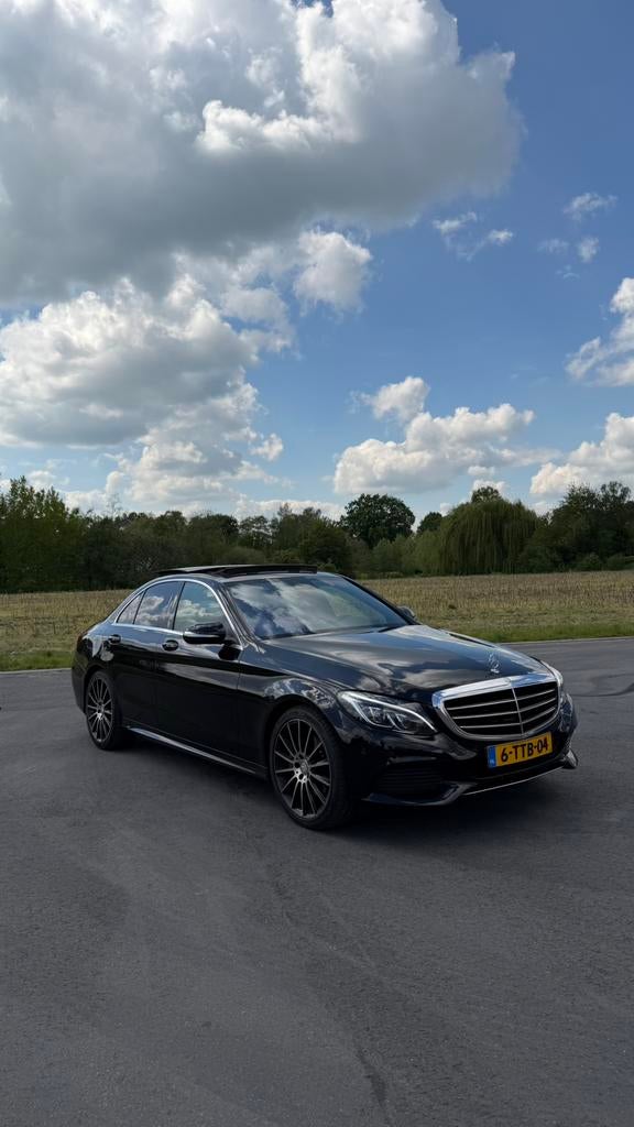 Mercedes-Benz C-Klasse 180 1.6 NAP, Panoramadak, Zwart 2014, Auto's, Mercedes-Benz, Automaat, Achterwielaandrijving, Zwart, Leder