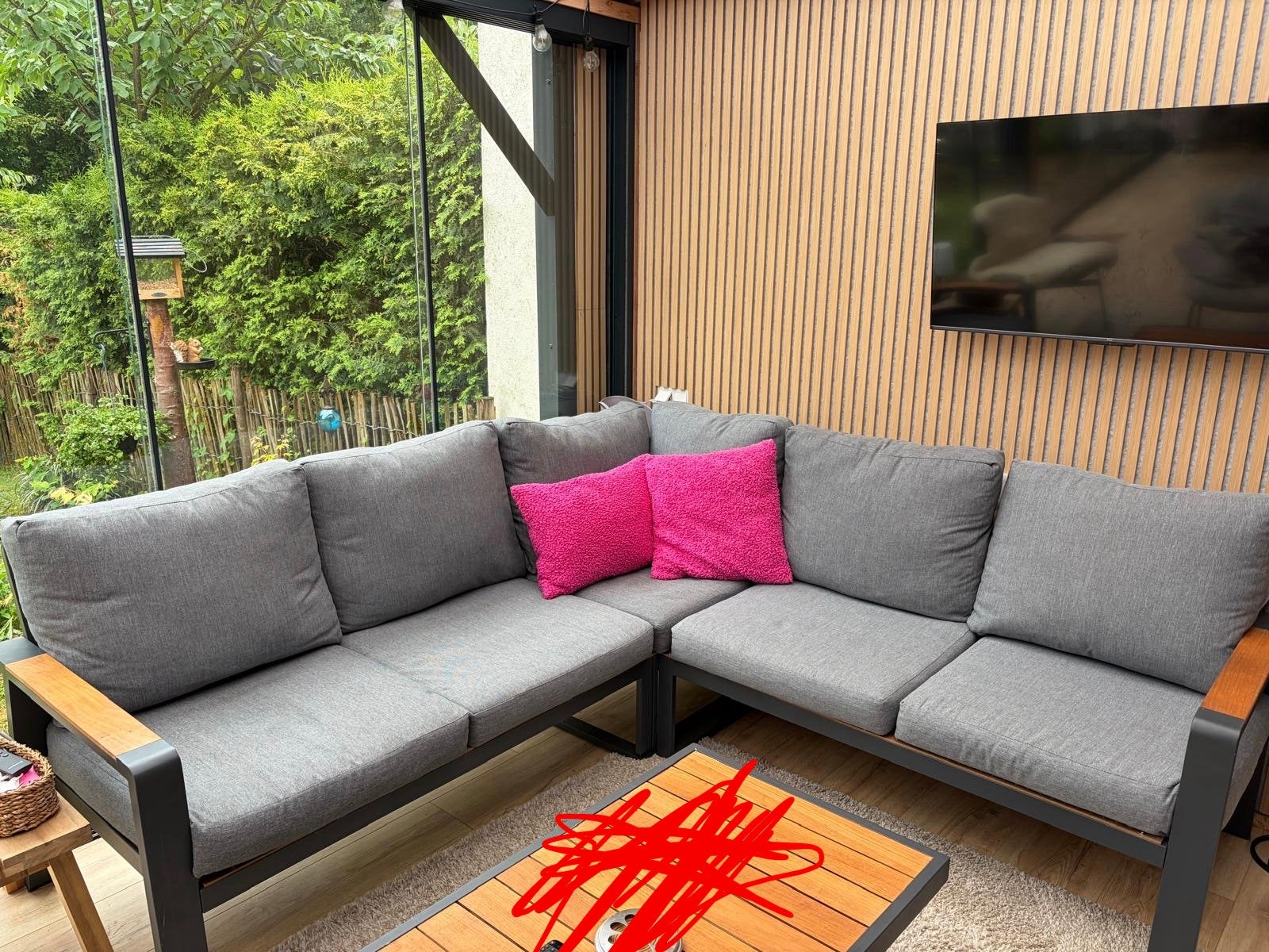 Loungeset (hoekbank) Salvo - zonder tafel!!, Tuin en Terras, Tuinsets en Loungesets, Ophalen, 5 zitplaatsen, Gebruikt, Aluminium