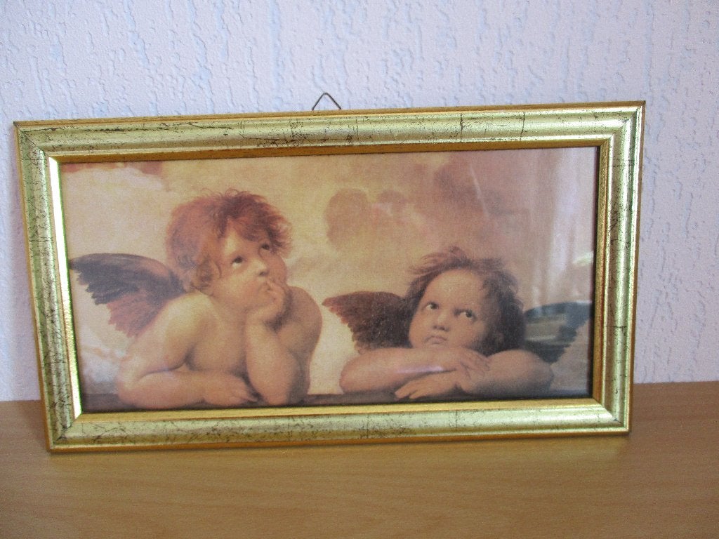 Schilderij Raphaels Angels - Engelen van Raffael 34 x 19 cm, Huis en Inrichting, Woonaccessoires | Schilderijen, Tekeningen en Foto's