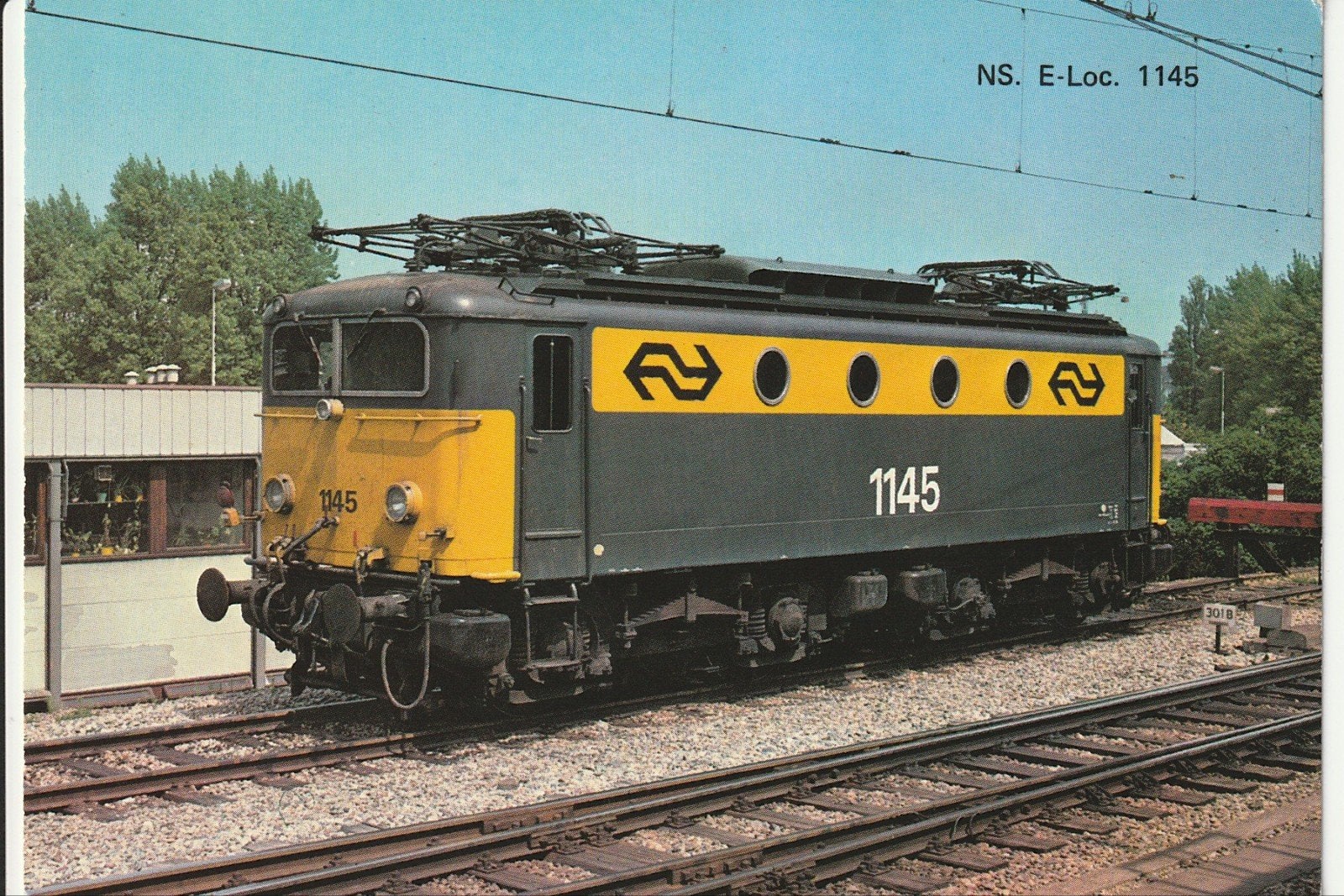 ROTTERDAM EMPLACEMENT NS ELECTR. LOCOMOTIEF 1145 GEEL FRONT, Verzamelen, Ophalen of Verzenden, 1960 tot 1980, Ongelopen, Zuid-Holland