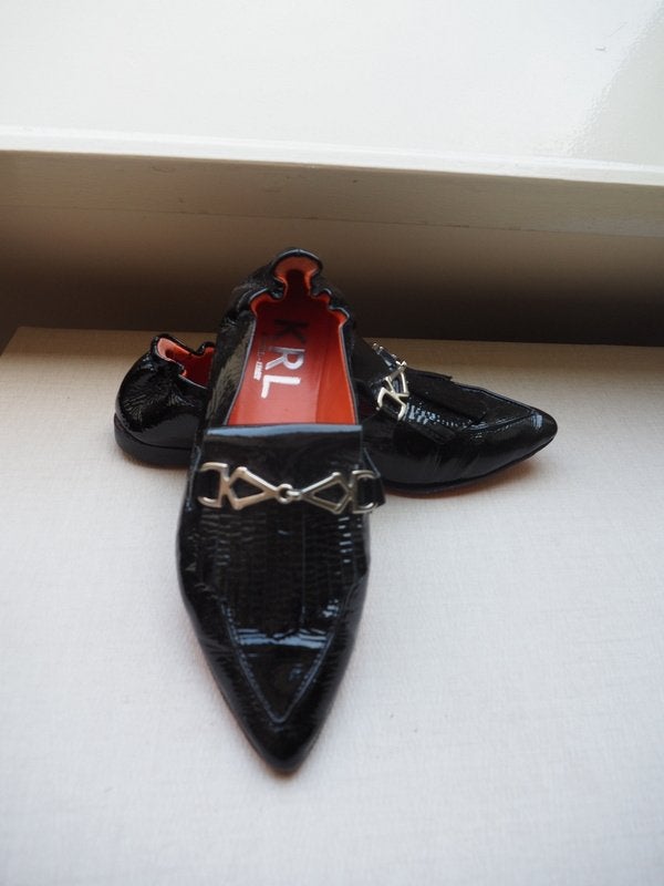 Kroll Schoenen lak zwart mt 37,5, Kleding | Dames, Verzenden, Zo goed als nieuw, Kroll, Instappers