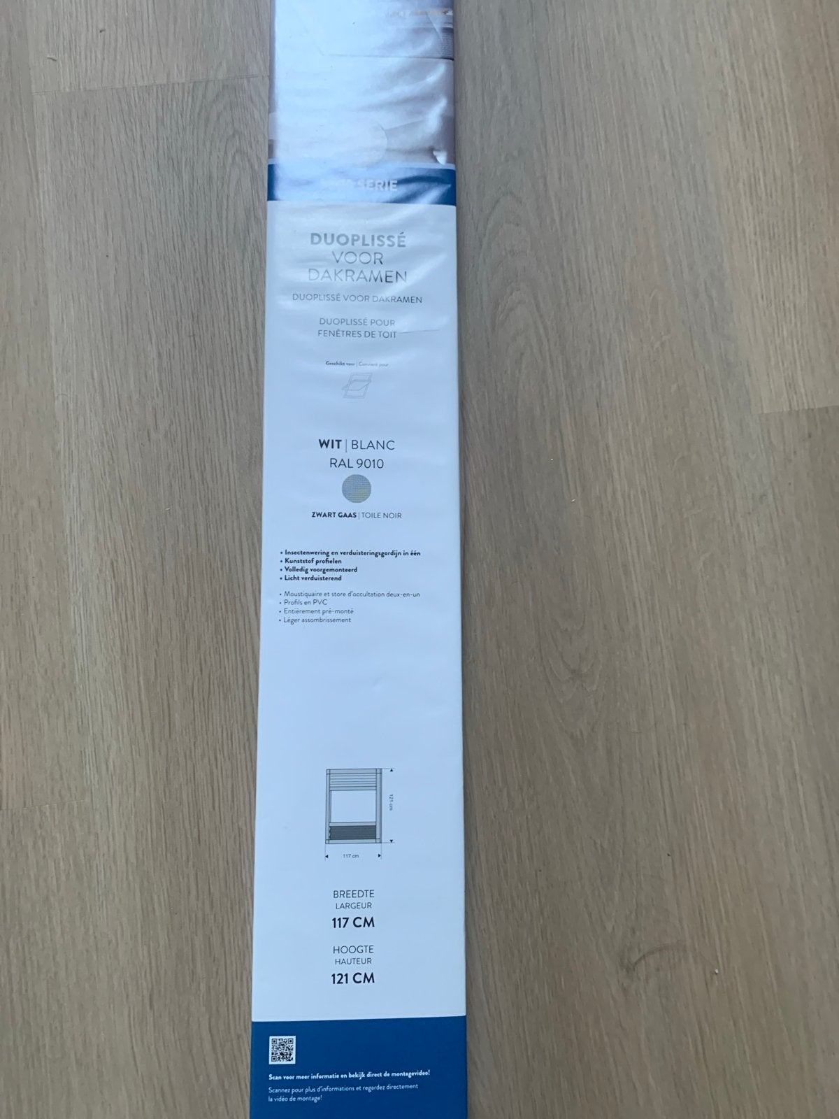 Duoplissé voor dakramen wit RAL 9010 - 117x121 cm, Wit, Nieuw, Ophalen of Verzenden, Lichtdoorlatend