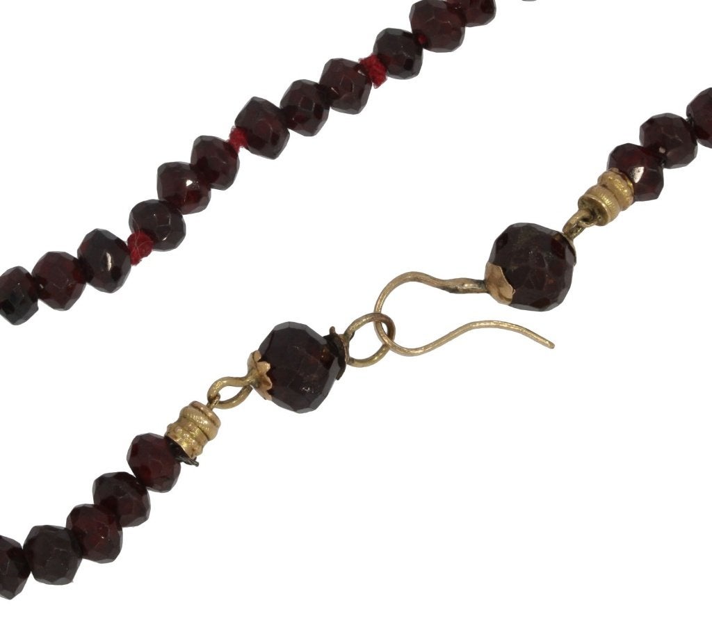 Granaat antieke ketting fraai 14k slot goud dame vintage, Sieraden, Tassen en Uiterlijk, Ophalen of Verzenden, Goud, Ketting, Met edelsteen
