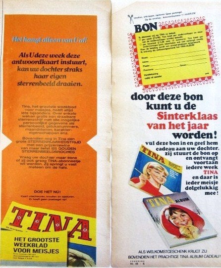 21 vintage advertenties reclames Tina weekblad 1967-70 Trol, Verzamelen, Merken en Reclamevoorwerpen, Ophalen of Verzenden, Gebruikt
