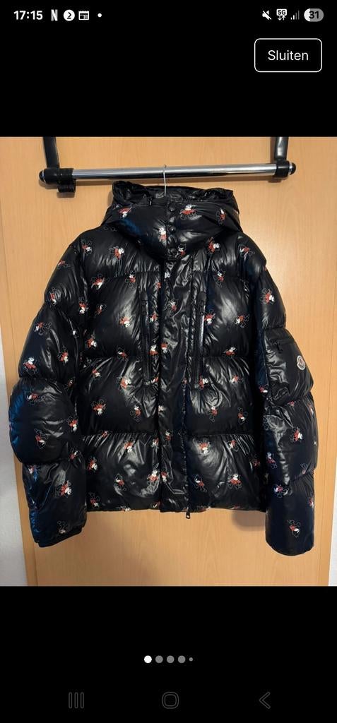 Moncler Puffer Jacket Zwart met Patroon, Ophalen of Verzenden, Zo goed als nieuw, Zwart