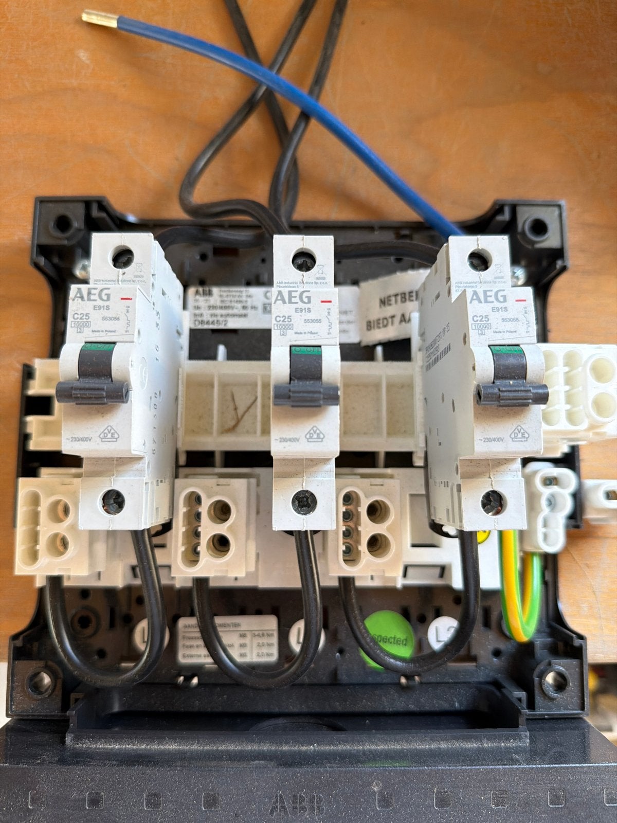 ABB Groepenkast met 3 AEG E91S C25 automaten, Ophalen of Verzenden, Gebruikt, Overige typen