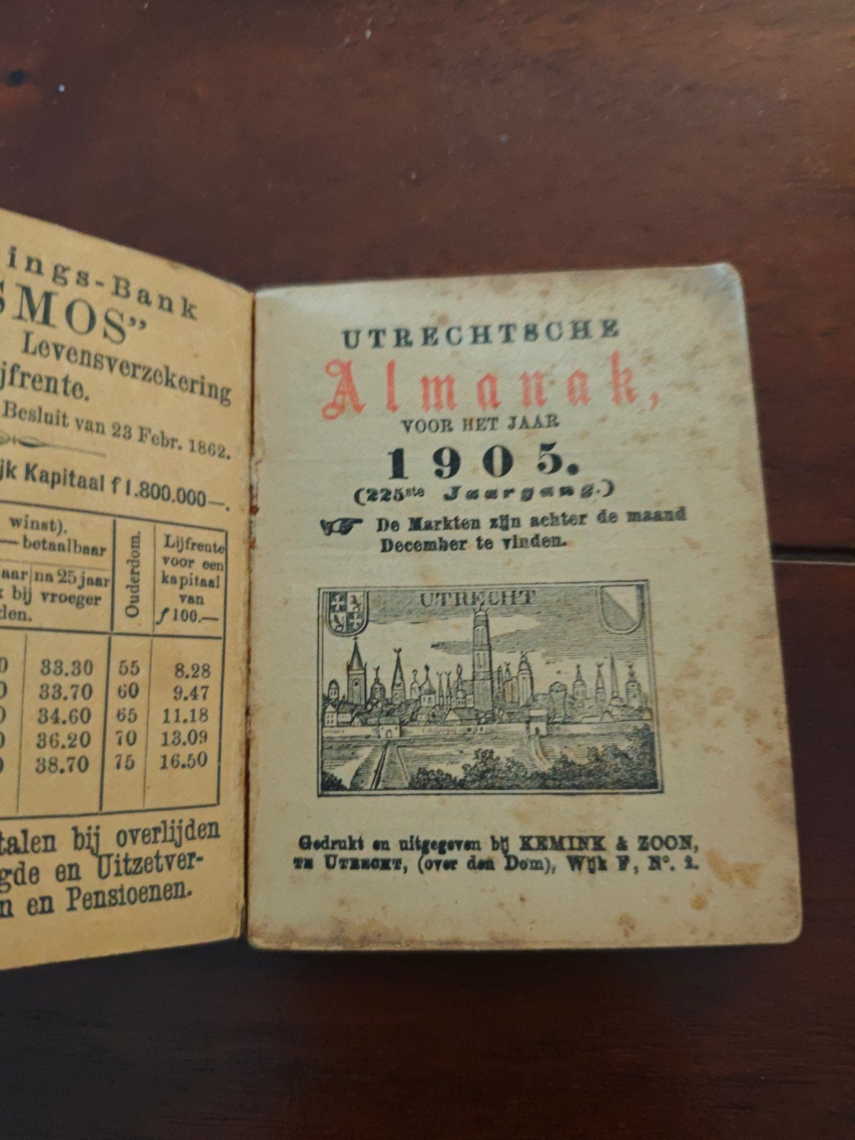 Utrechtsche Almanak uit 1905 - Zeldzaam Historisch Jaarboek, Ophalen of Verzenden, Gelezen, Overige typen