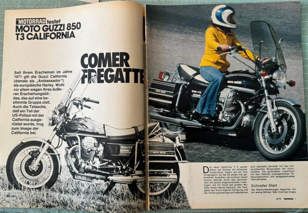 Test 1975 Moto Guzzi 850 T3 California, Verzenden, Zo goed als nieuw, Motoren