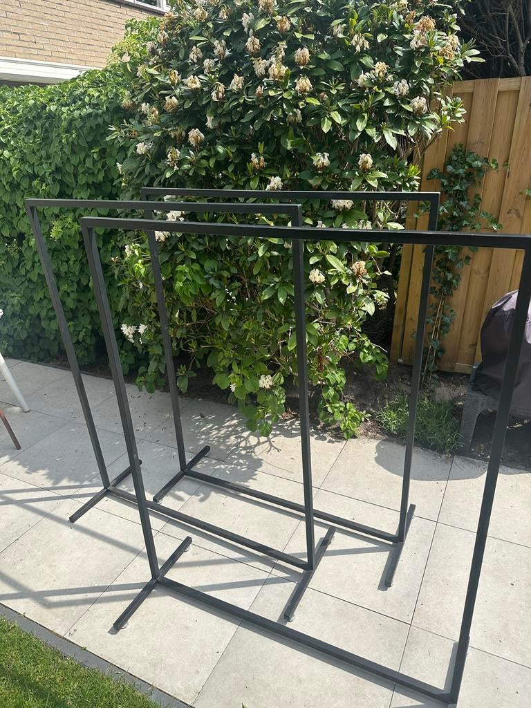 Set van 3 zwarte kledingrekken, Ophalen, Gebruikt