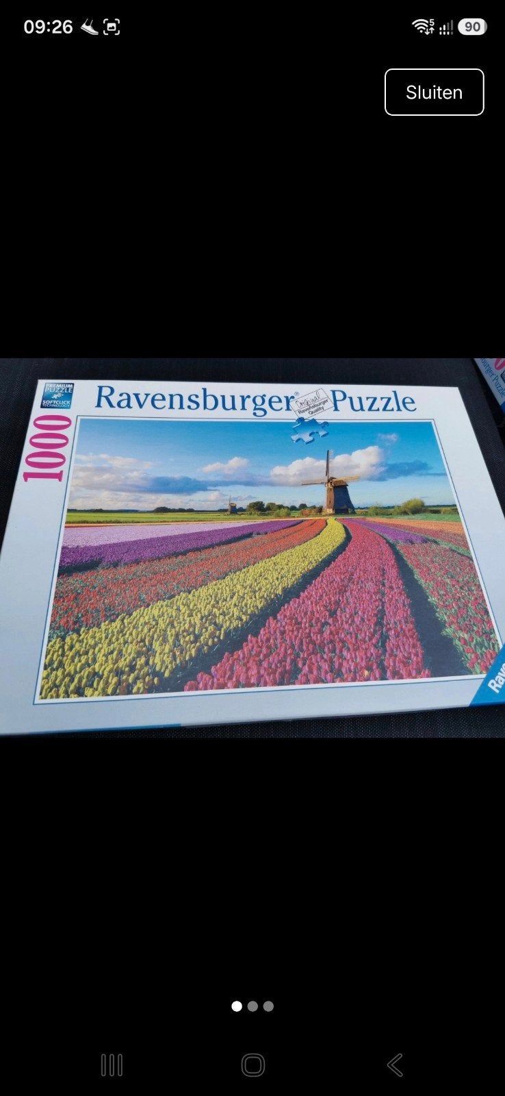Ravensburger Legpuzzel Tulpenvelden - 1000 stukjes, Ophalen of Verzenden, 500 t/m 1500 stukjes, Zo goed als nieuw, Legpuzzel