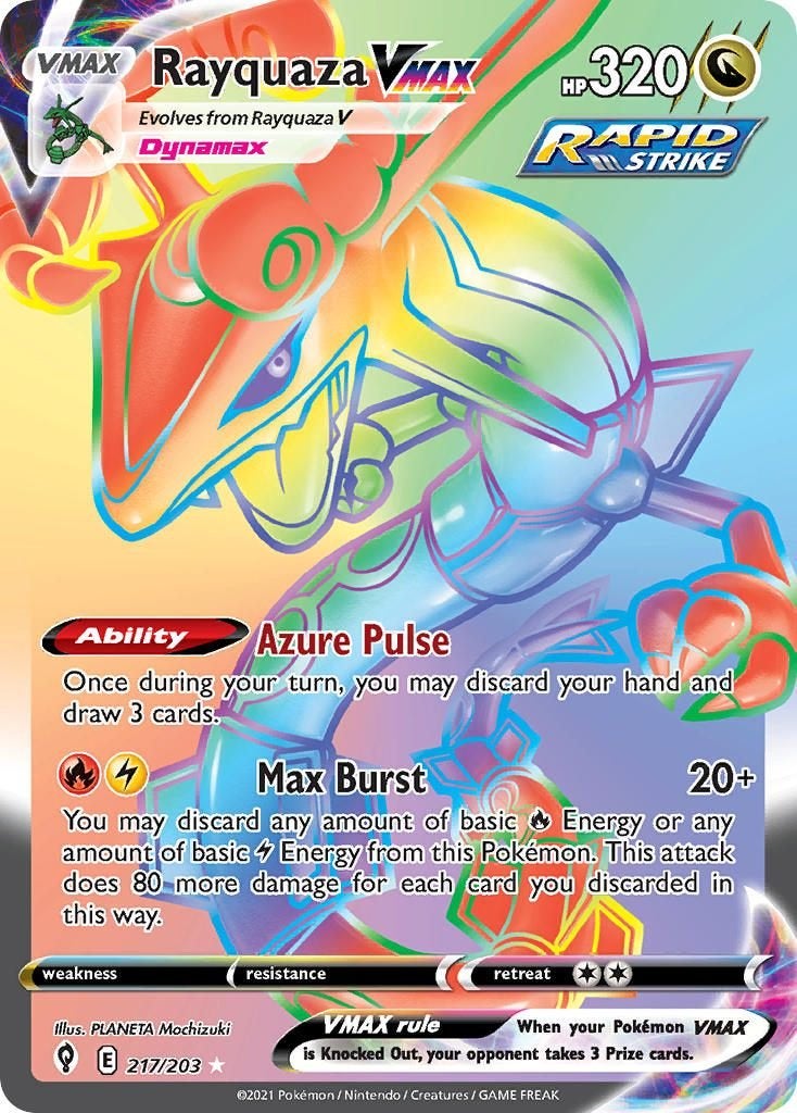 Evolving Skies » Rayquaza VMAX 217/203, Ophalen of Verzenden, Nieuw, Losse kaart