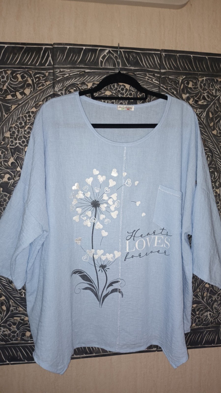 Lichtblauwe  tuniek van viscose stof maat 50', Blauw, Maat 46/48 (XL) of groter, Ophalen of Verzenden, Zo goed als nieuw