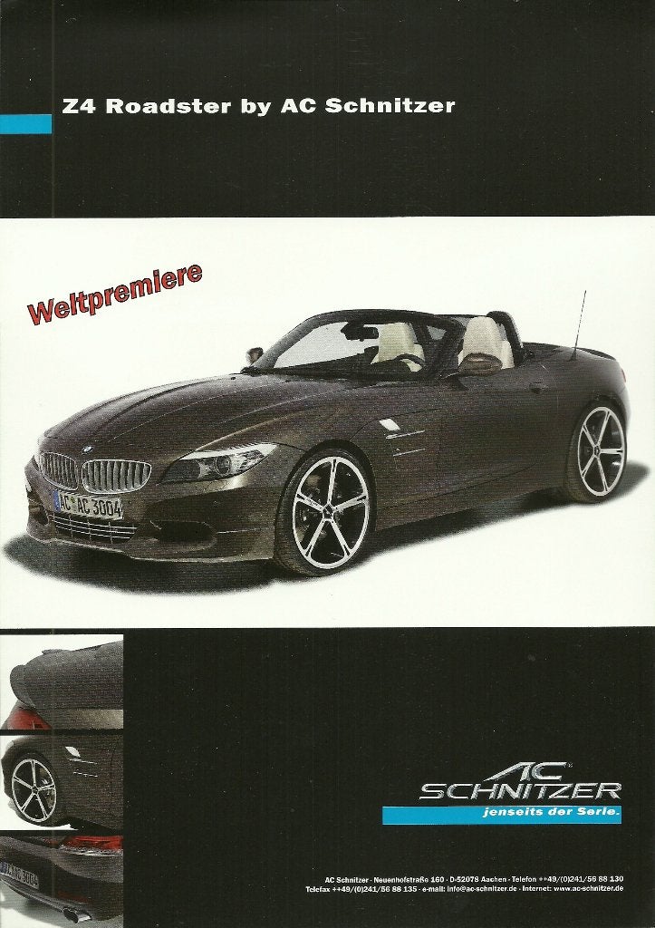 BMW / AC Schnitzer Z4 cabriolet folder, Ophalen of Verzenden, Zo goed als nieuw, BMW