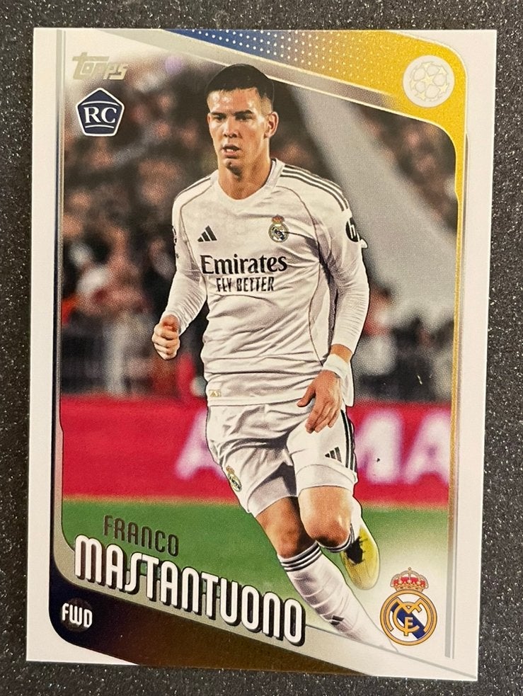 Topps UCC Flagship ‘26  ROOKIE CARD  MASTANTUONO REAL MADRID, Verzenden, Zo goed als nieuw, Plaatje