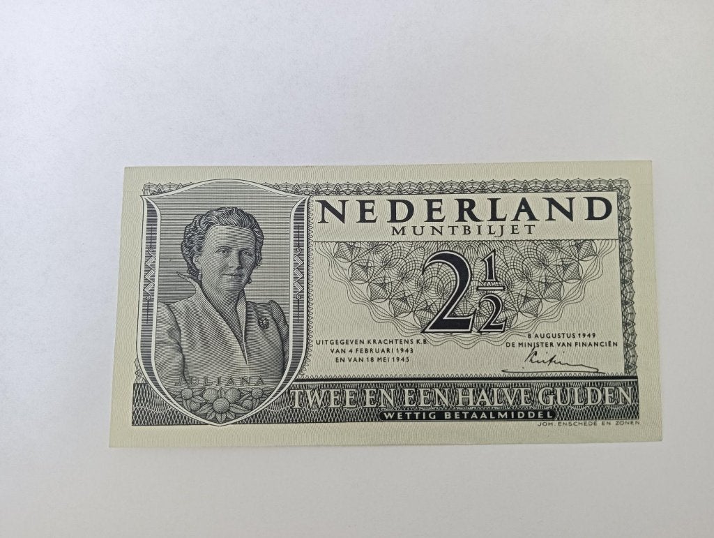UNC Biljet 2,5 Gulden 1949 type 16-1b, Ophalen of Verzenden, 2½ gulden, Los biljet