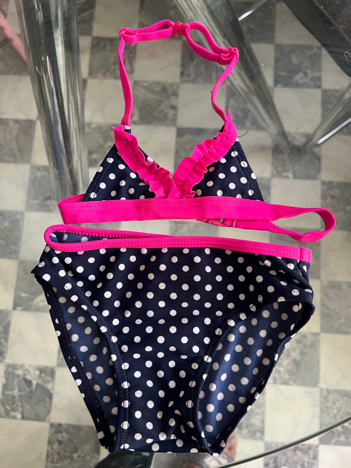 FR3NDZ Bikini met stippen en roze accenten - Maat 74, Gebruikt, Meisje, Ophalen of Verzenden, Maat 74