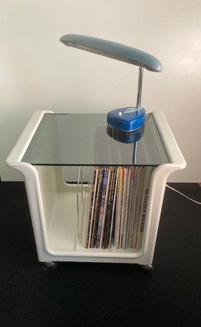 Moderne vintage zwanenhals bureaulamp, Blauw, Bureaulamp, Verstelbaar, Vintage