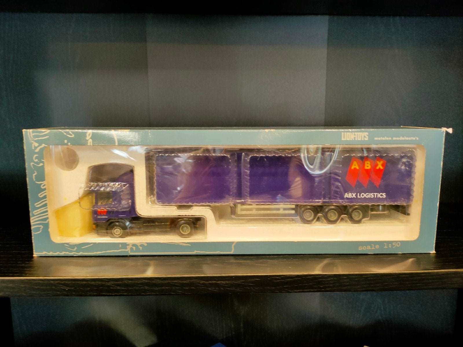 Lion Toys - ABX Logistics Vrachtwagen Combinatie - Schaal 1:, Ophalen, Zo goed als nieuw, Bus of Vrachtwagen, Lion Toys