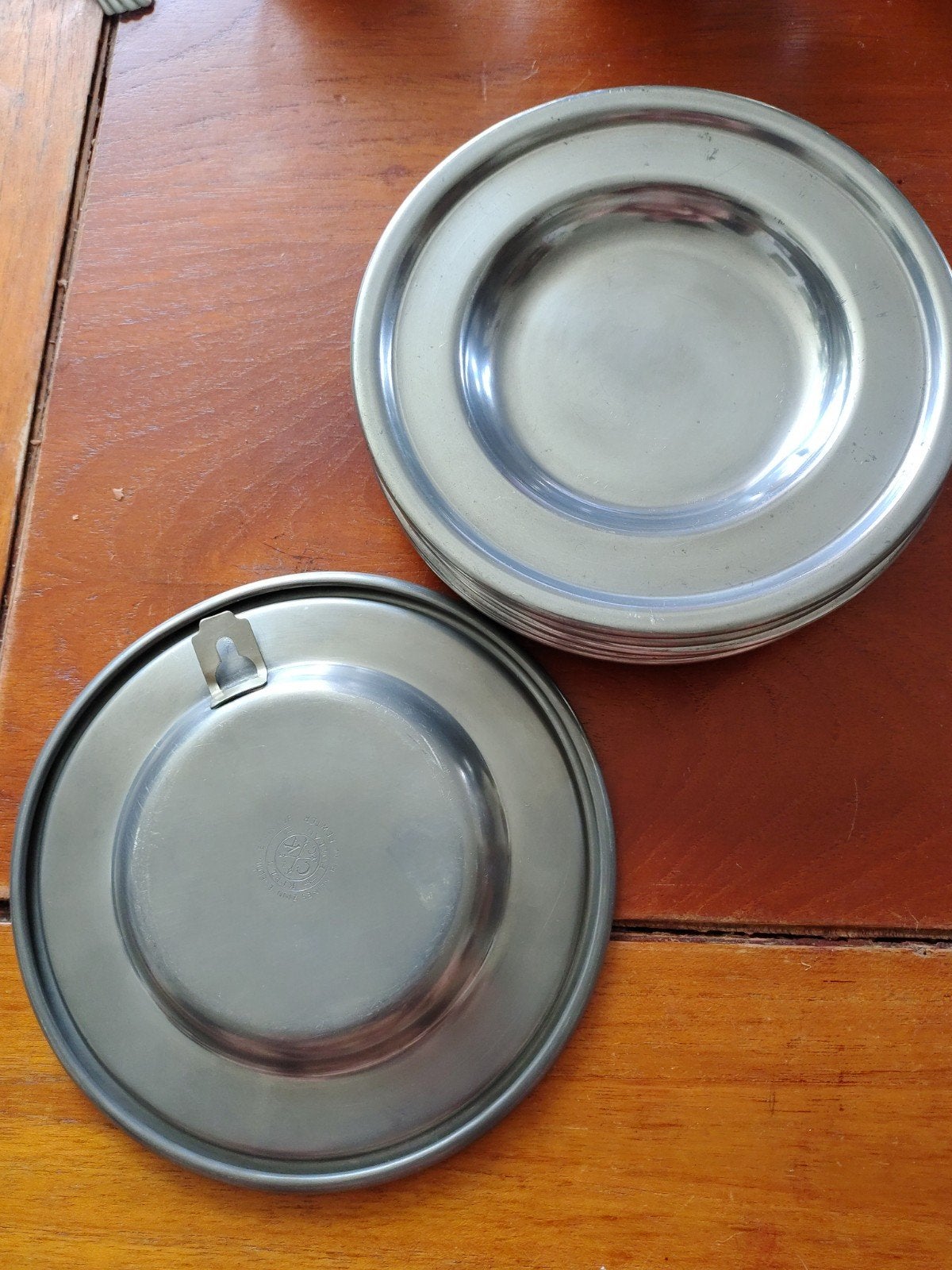Set van 6 Tinnen Wandborden – Kurz Tiel (Edeltin), Ophalen of Verzenden