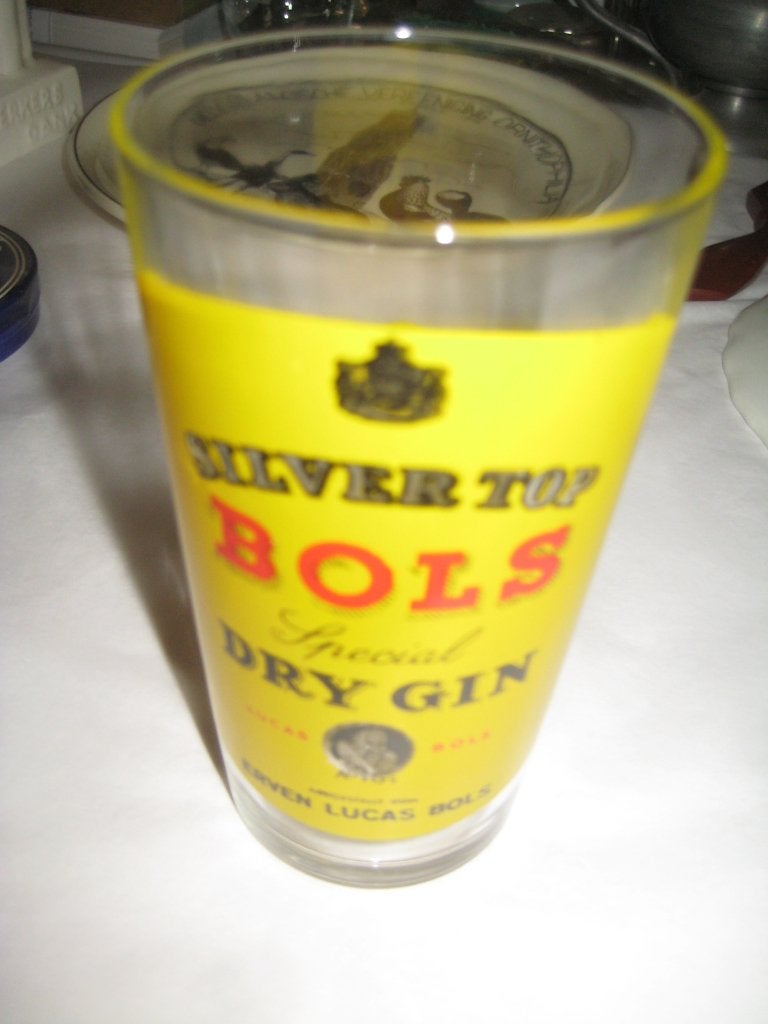 longdrink glaslucas bols (vlgnr 68) silvertop dry gin, Ophalen of Verzenden, Zo goed als nieuw, Borrel- of Shotglas