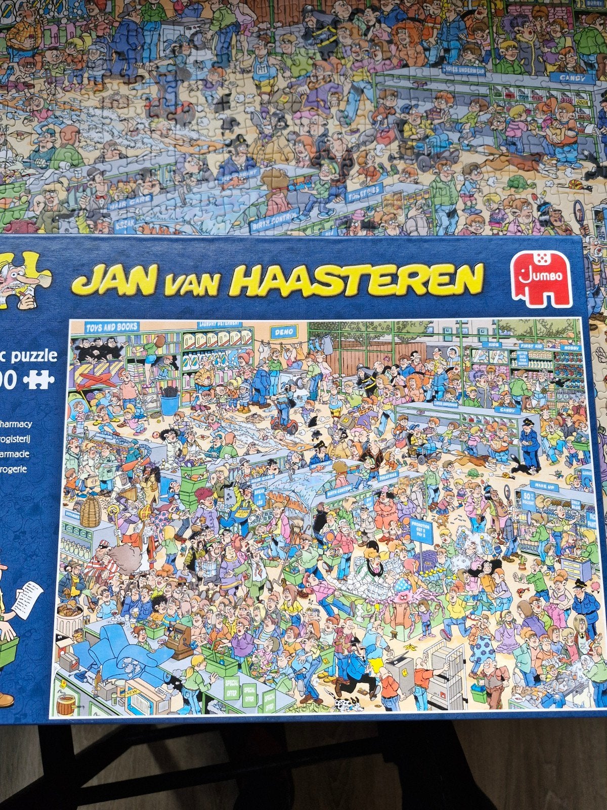 Jan van Haasteren,De Drogisterij., Ophalen, 500 t/m 1500 stukjes, Zo goed als nieuw, Legpuzzel