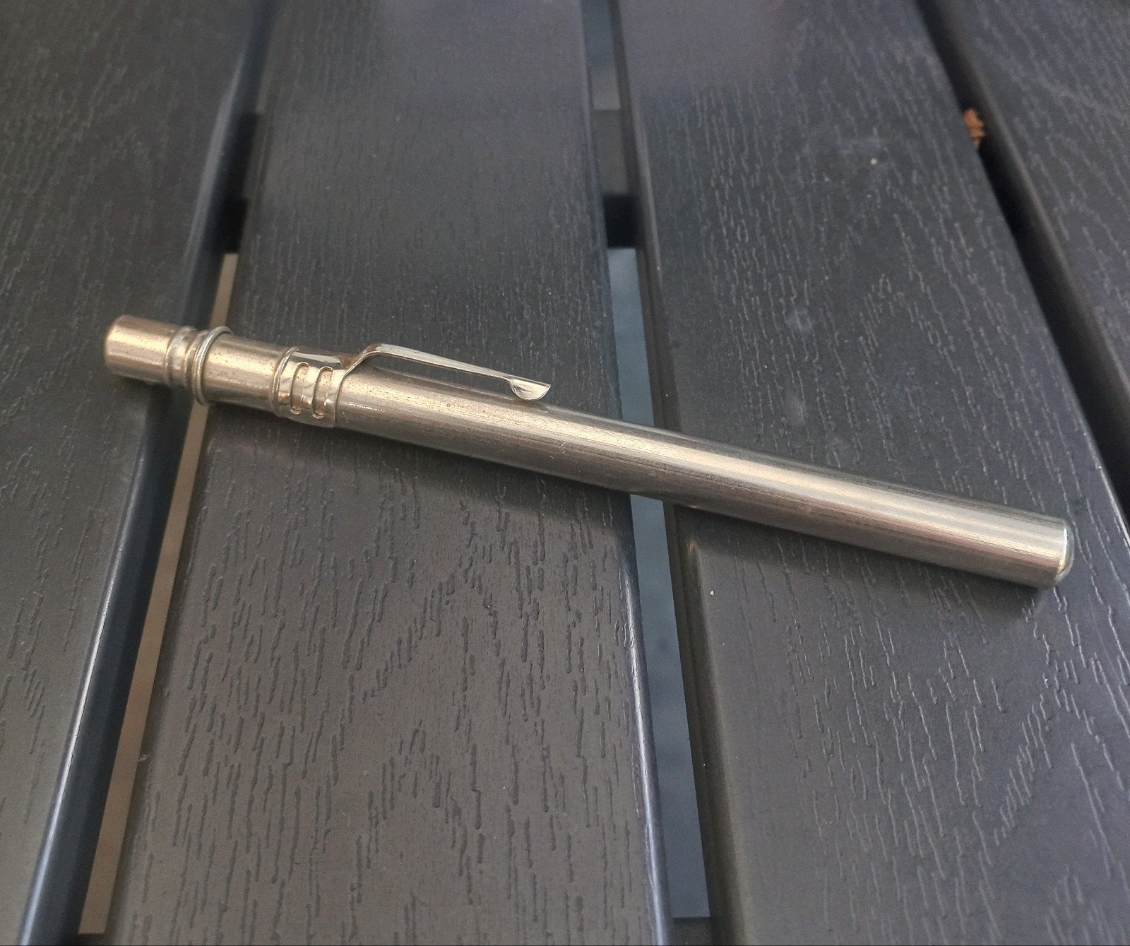 Vintage drankthermometer in metalen koker, Ophalen of Verzenden, Overige typen