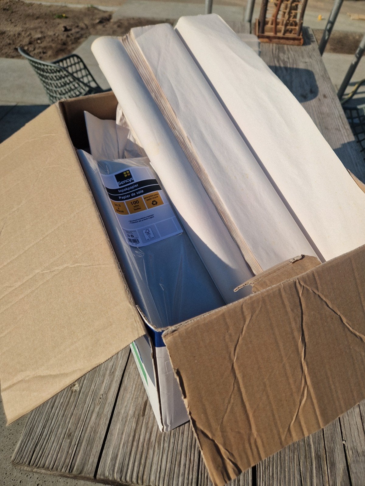 Inpakpapier voor verhuizing, Ophalen
