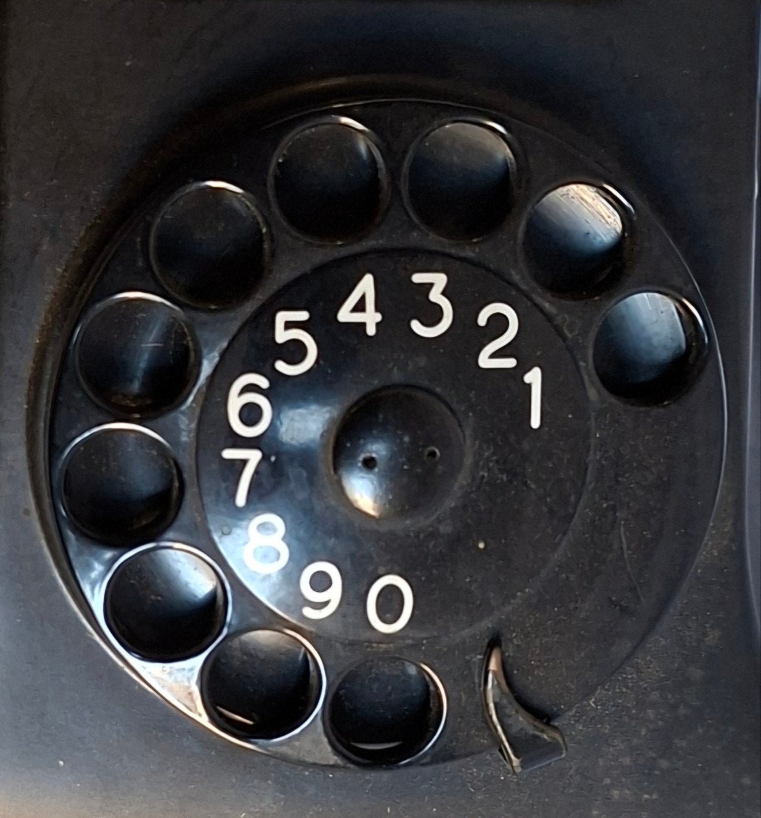 Vintage PTT Draaischijf Telefoon Zwart Bakeliet, Telecommunicatie, Ophalen of Verzenden, Gebruikt, Bakeliet